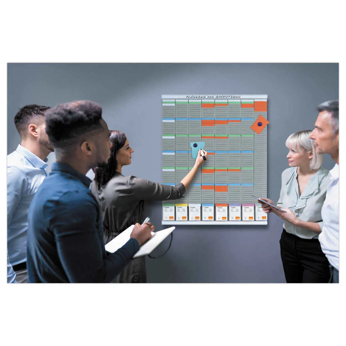 100 Fiches T pour planning - Taille 3 - Blanc - Nobo photo du produit