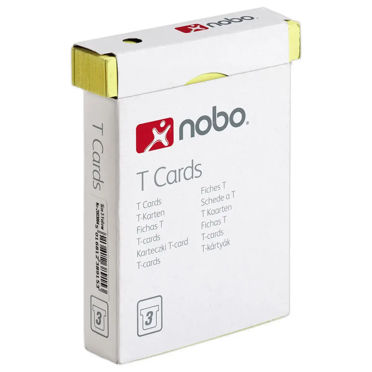 100 Fiches T pour planning - Taille 3 - Jaune - Nobo photo du produit