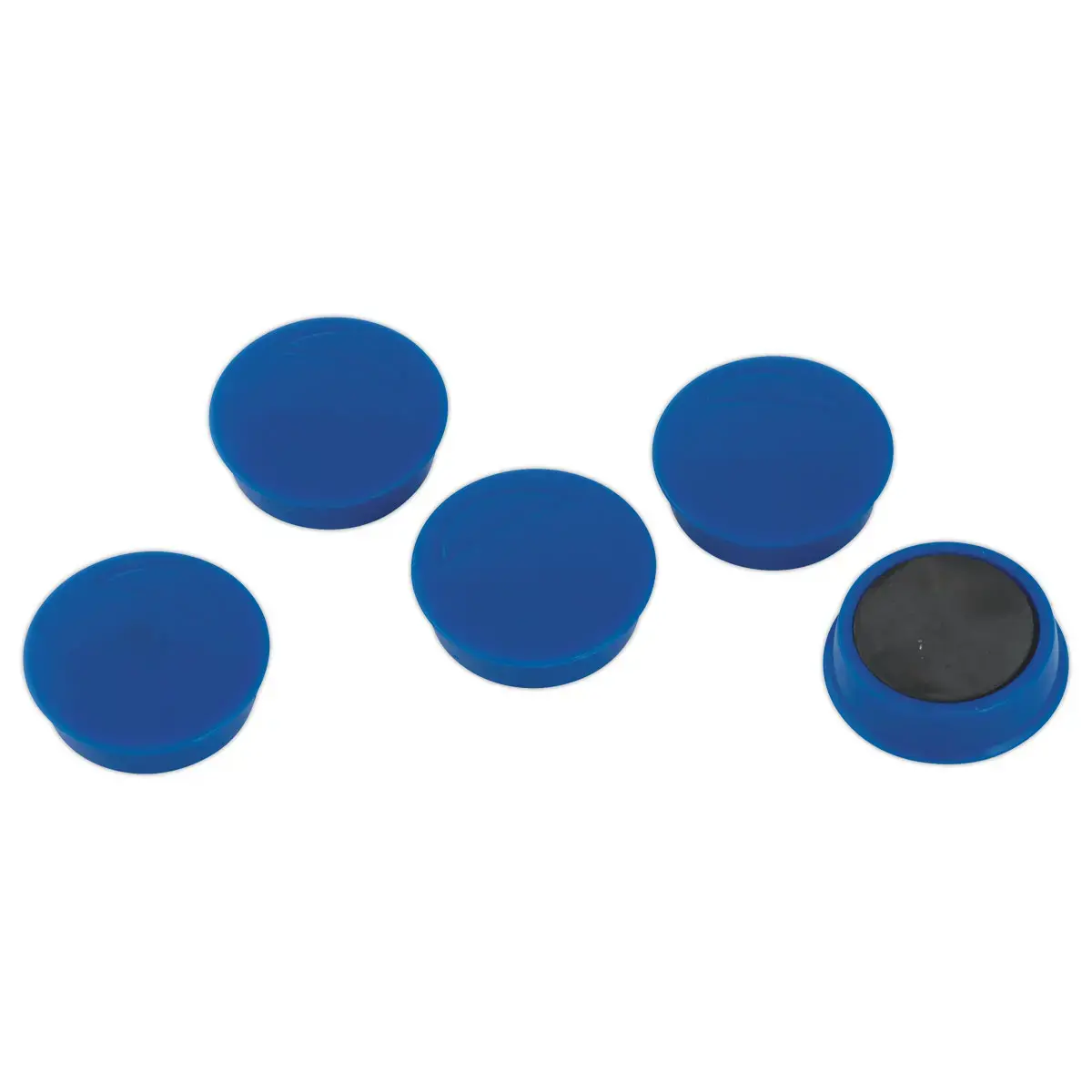 5 Aimants ronds - Ø 27 mm - Bleu photo du produit