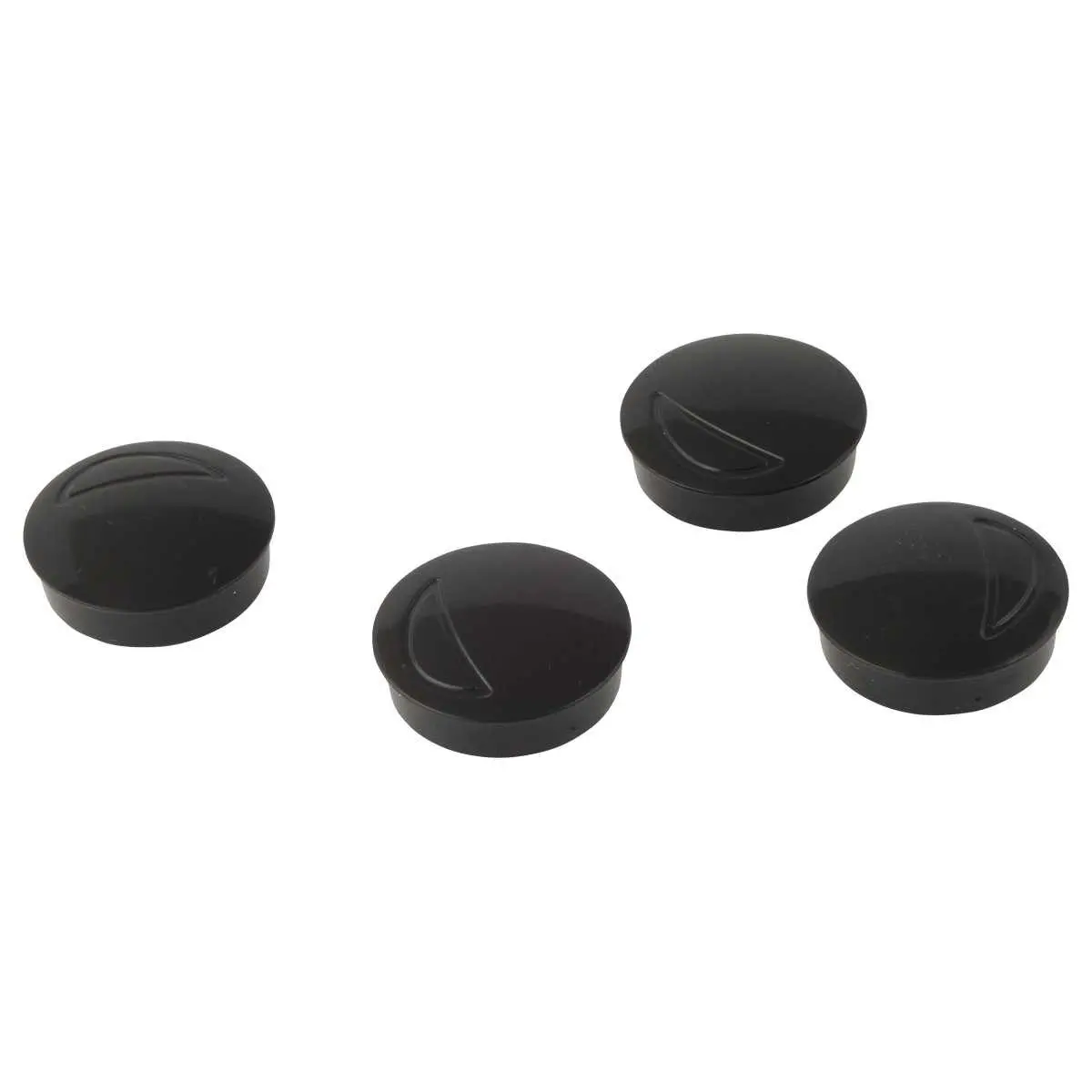 4 Aimants ronds - Ø 32 mm - Noir photo du produit