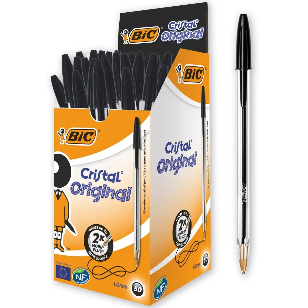 Stylo bille Cristal - Écriture moyenne - Noir - BIC photo du produit