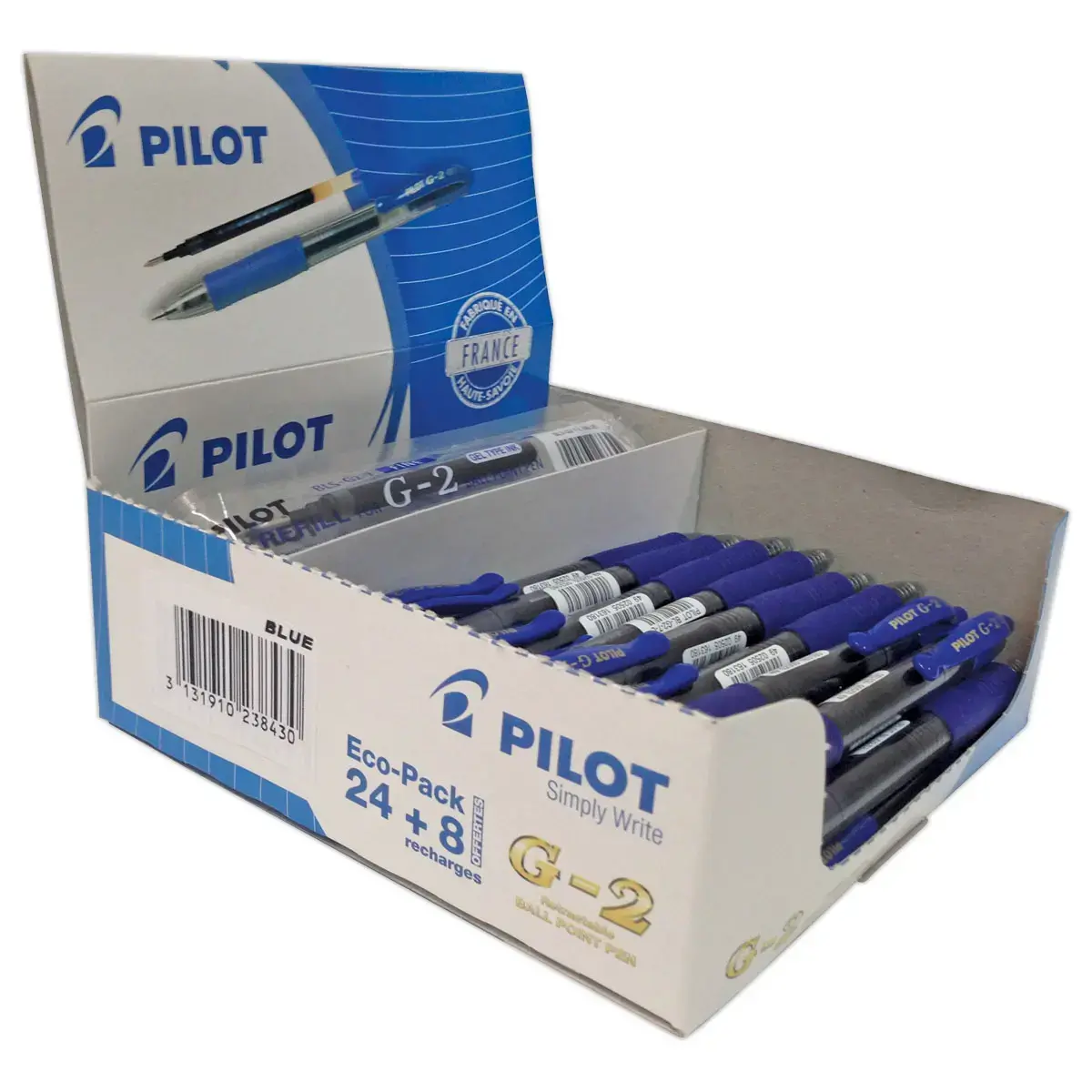 Stylo encre gel rétractable et rechargeable G-2 - Bleu - Pilot photo du produit