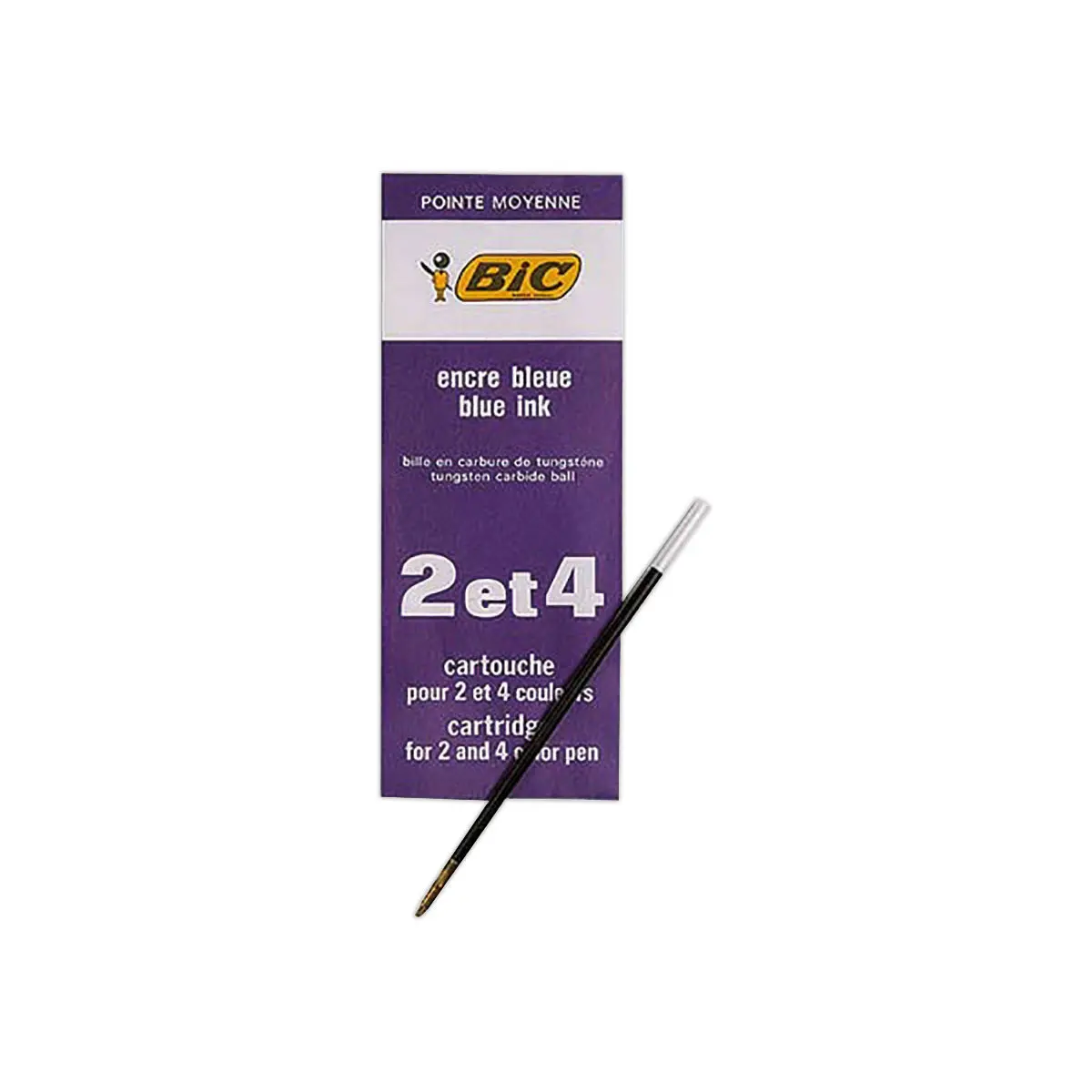 BIC 4 Couleurs - Recharges pour Stylo-Bille - Pointe Moyenne (1,0