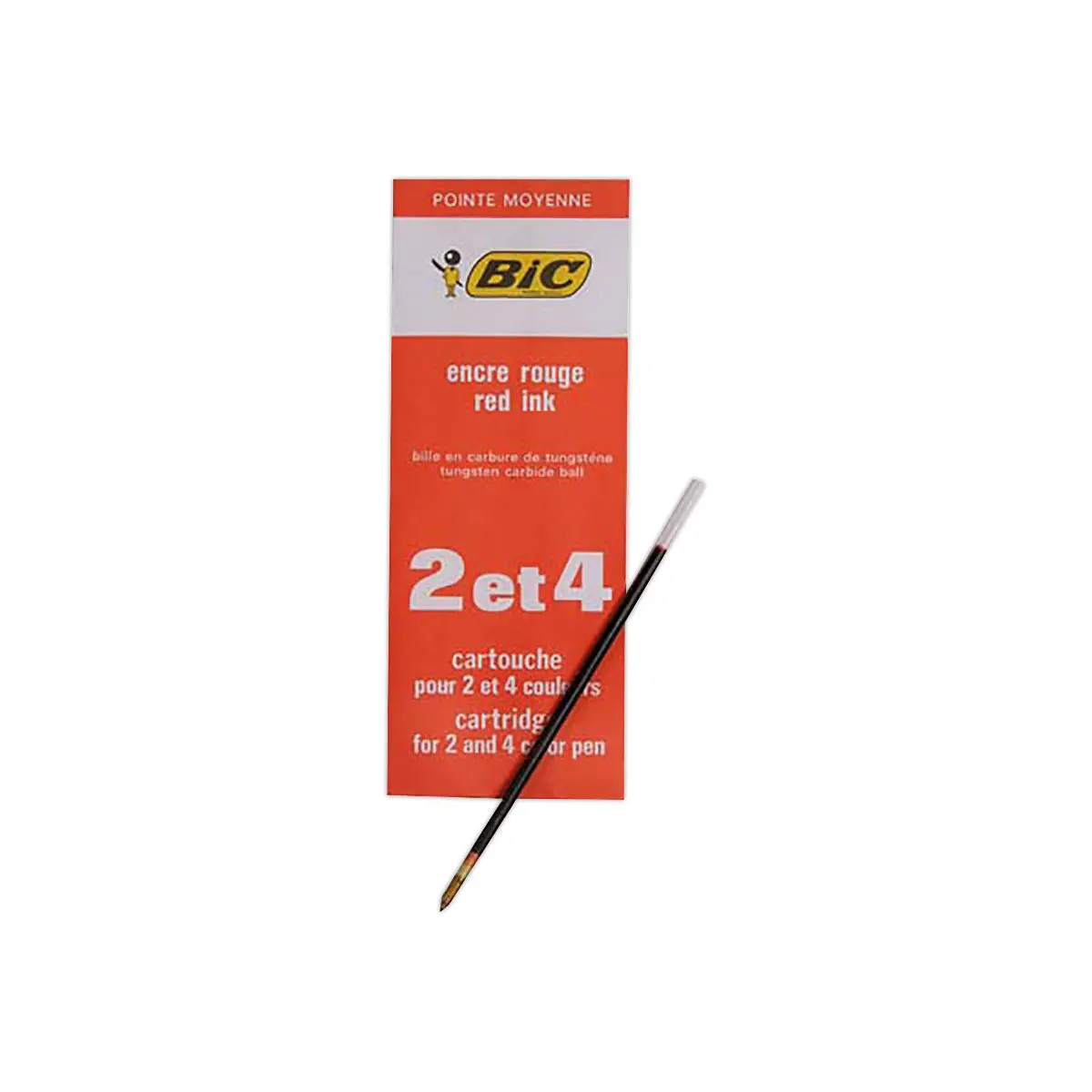 Recharge pour stylo 4 couleurs - Pointe moyenne - Rouge - BIC photo du produit
