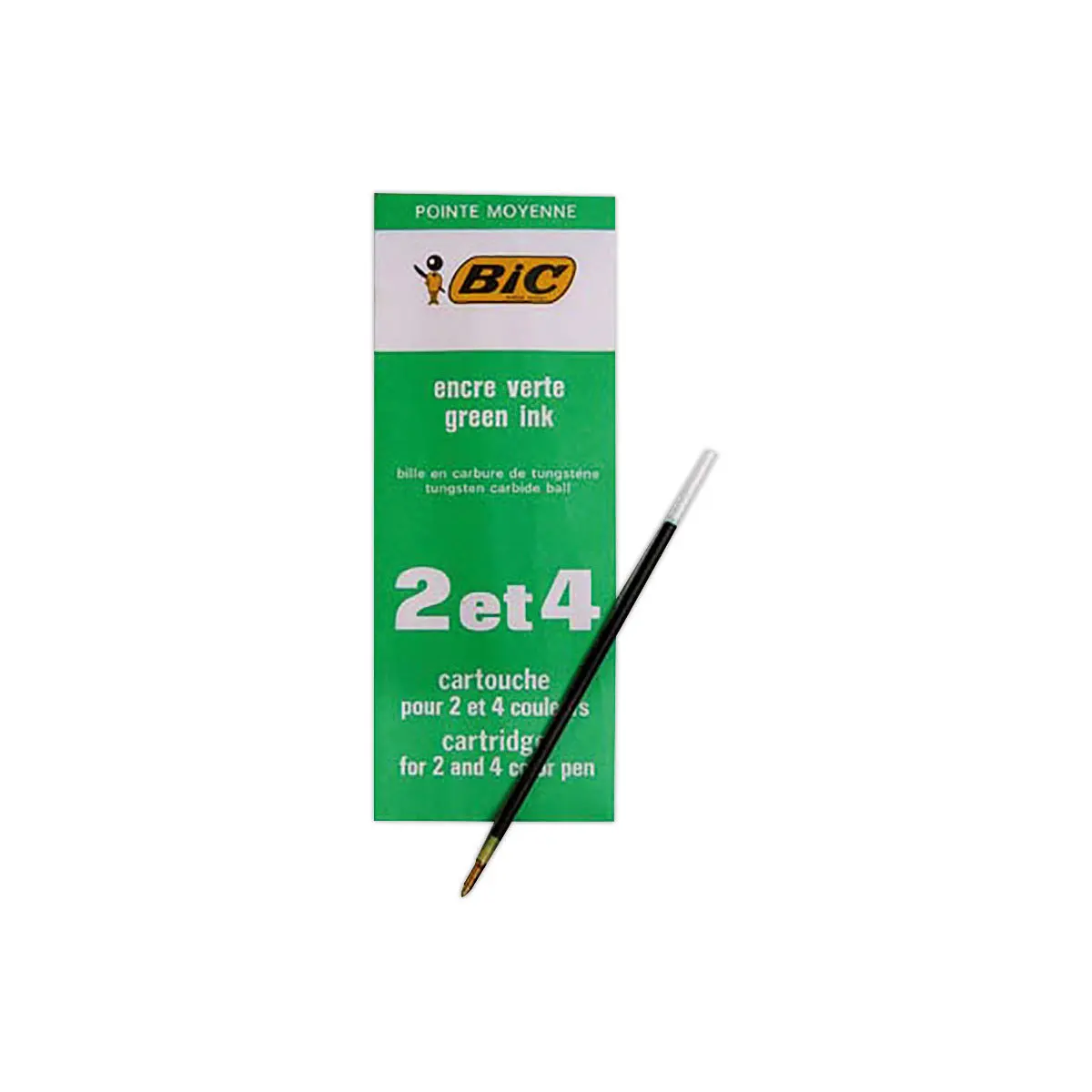 Recharge pour stylo à quatre couleur Take 4 (2 x vert). Largeur de trait M.  Avec la technologie Viscoglide® pour une écriture extraordinairement douce  et fluide. Indélébile selon la norme ISO 12757-2. 