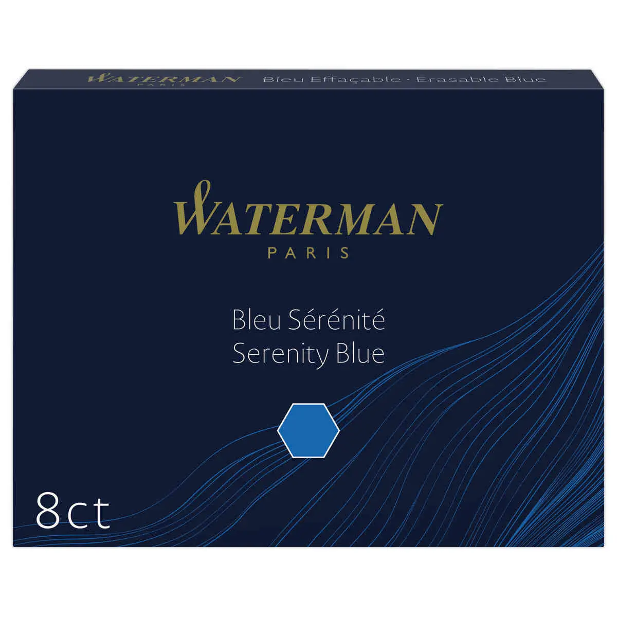 8 Cartouches longues internationales pour stylo plume - Bleu - WATERMAN photo du produit