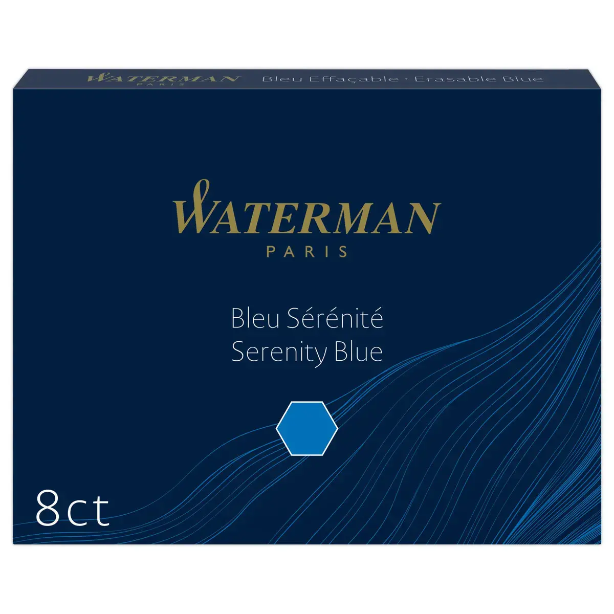8 Cartouches longues internationales pour stylo plume - Bleu - Waterman photo du produit