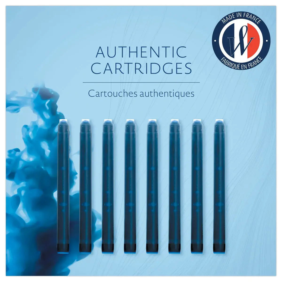 8 Cartouches longues internationales pour stylo plume - Bleu - Waterman photo du produit