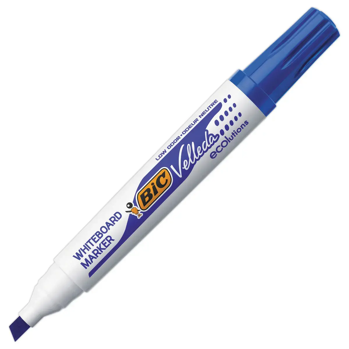 Marqueur effaçable à sec Velleda 1751 - Pointe biseau - Bleu - BIC photo du produit