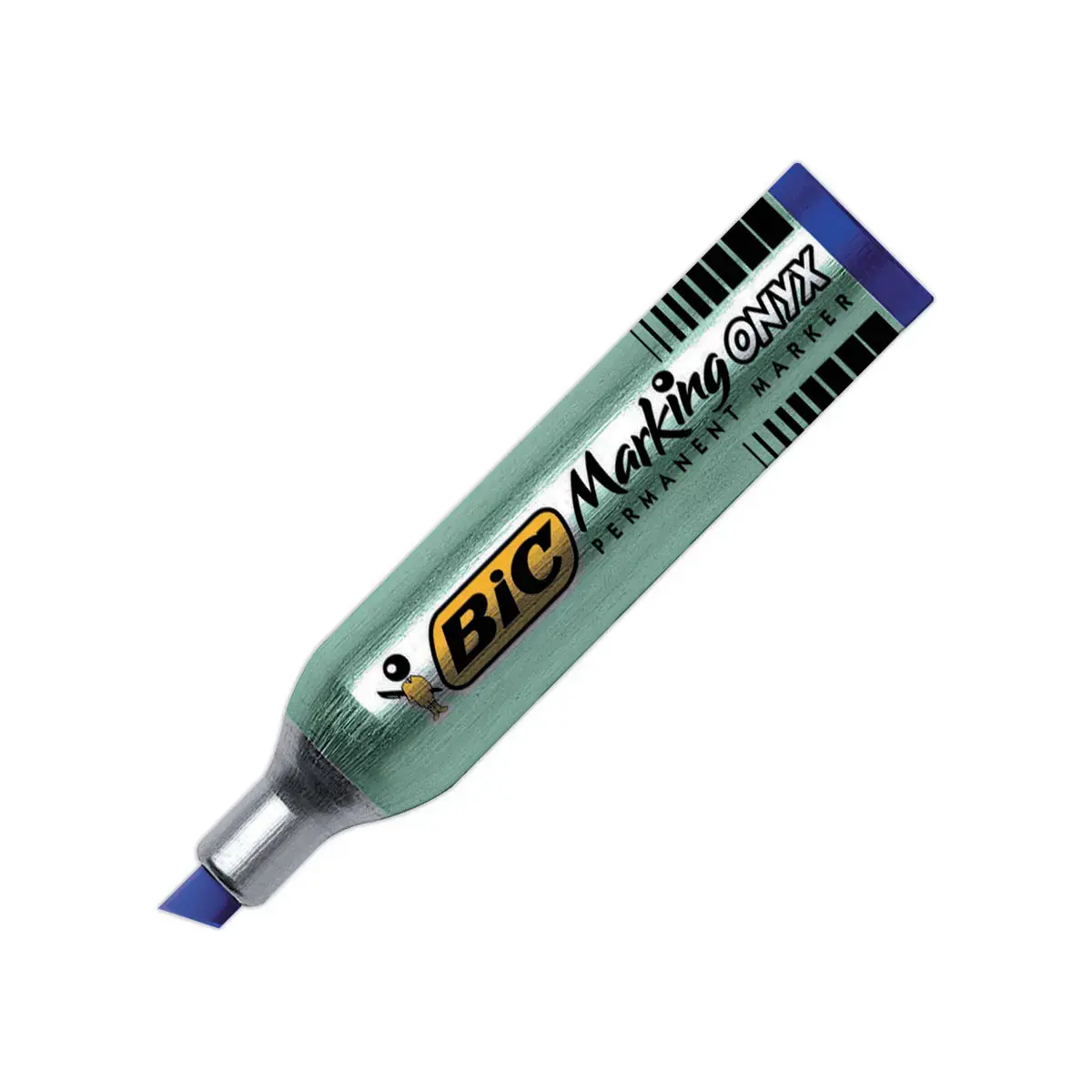 Mini marqueur Marking Onix 1481 - Permanent - Pointe biseau - Bleu - BIC photo du produit