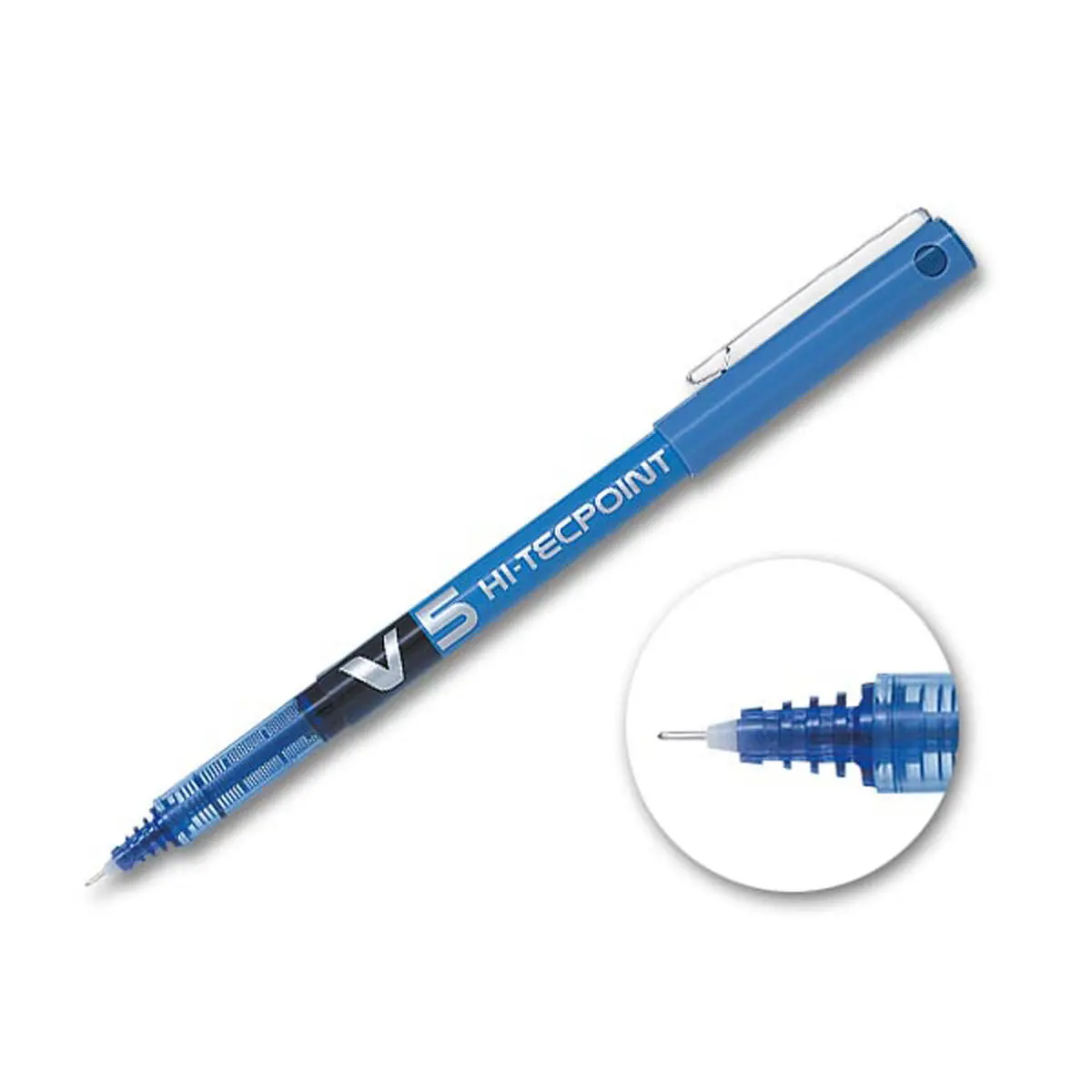 Stylo roller pointe aiguille V5 Hi-tecpoint - Écriture fine - Bleu - PILOT photo du produit