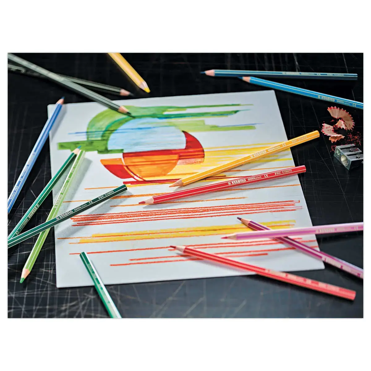 12 Crayons de couleur GREENcolors - Bois FSC® - Couleurs assorties - Stabilo photo du produit