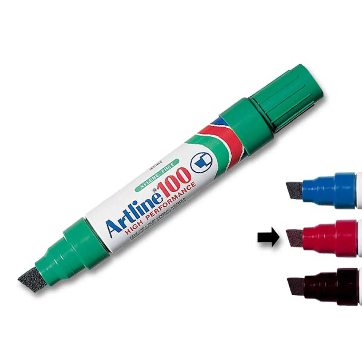 Marqueur permanent Artline 100 - Pointe biseautée 12 mm - Rouge - ARTLINE photo du produit