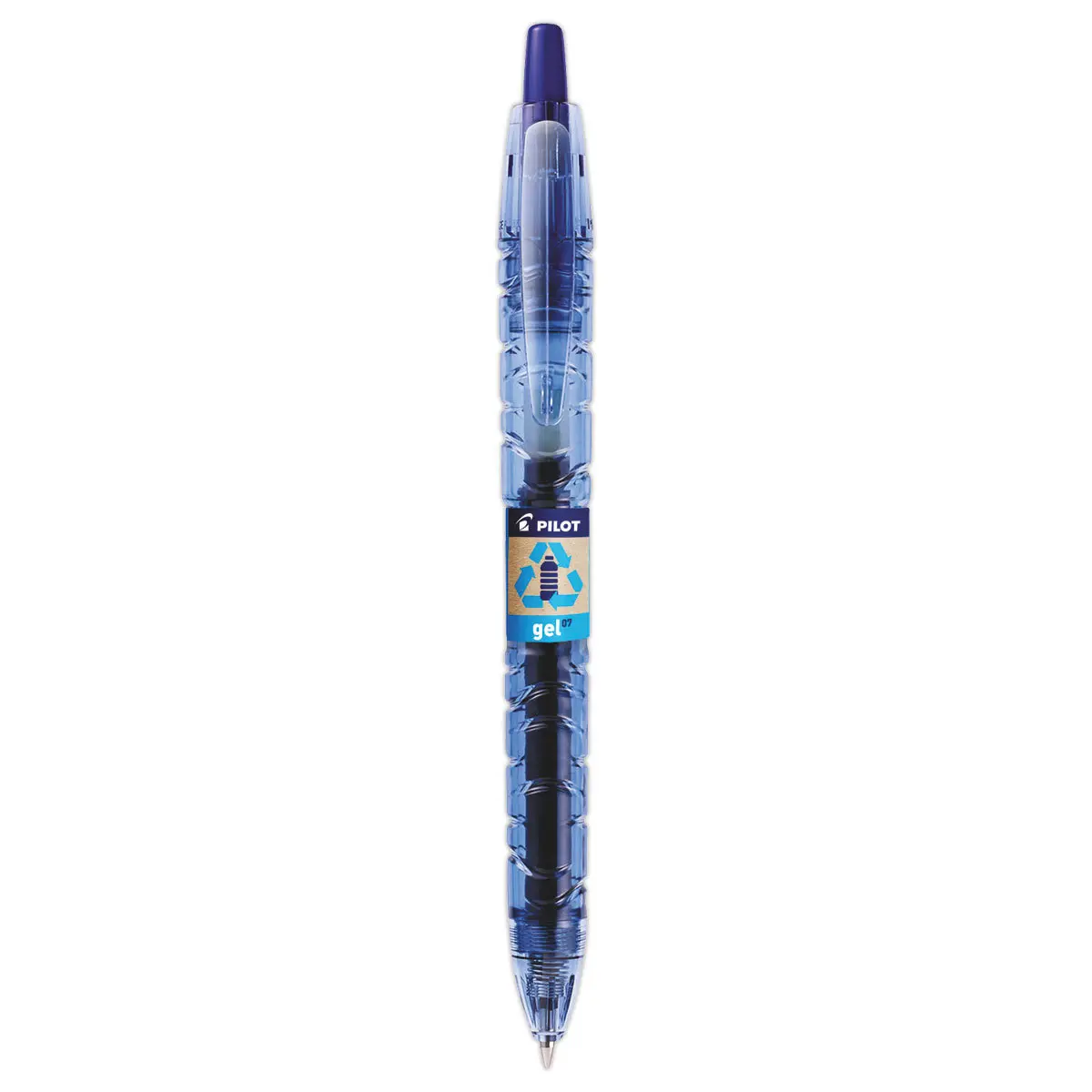 Stylo encre gel r&eacute;tractable et rechargeable B2P Begreen - Bleu - Pilot photo du produit