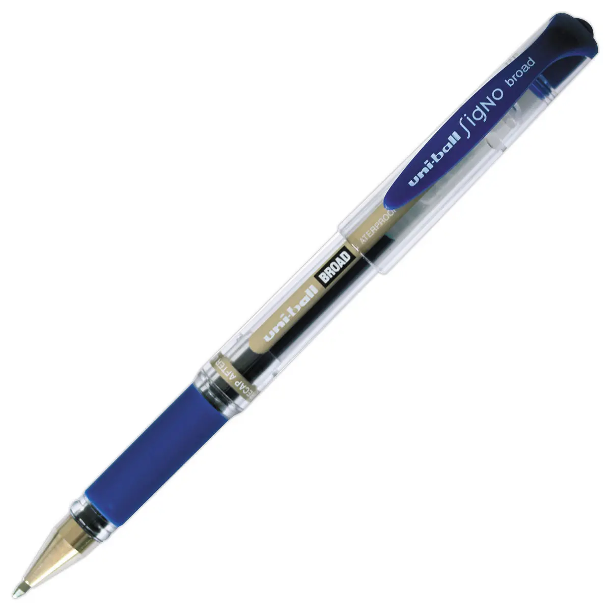 Stylo bille gel Signo Broad - Écriture large - Bleu - UNI-BALL photo du produit