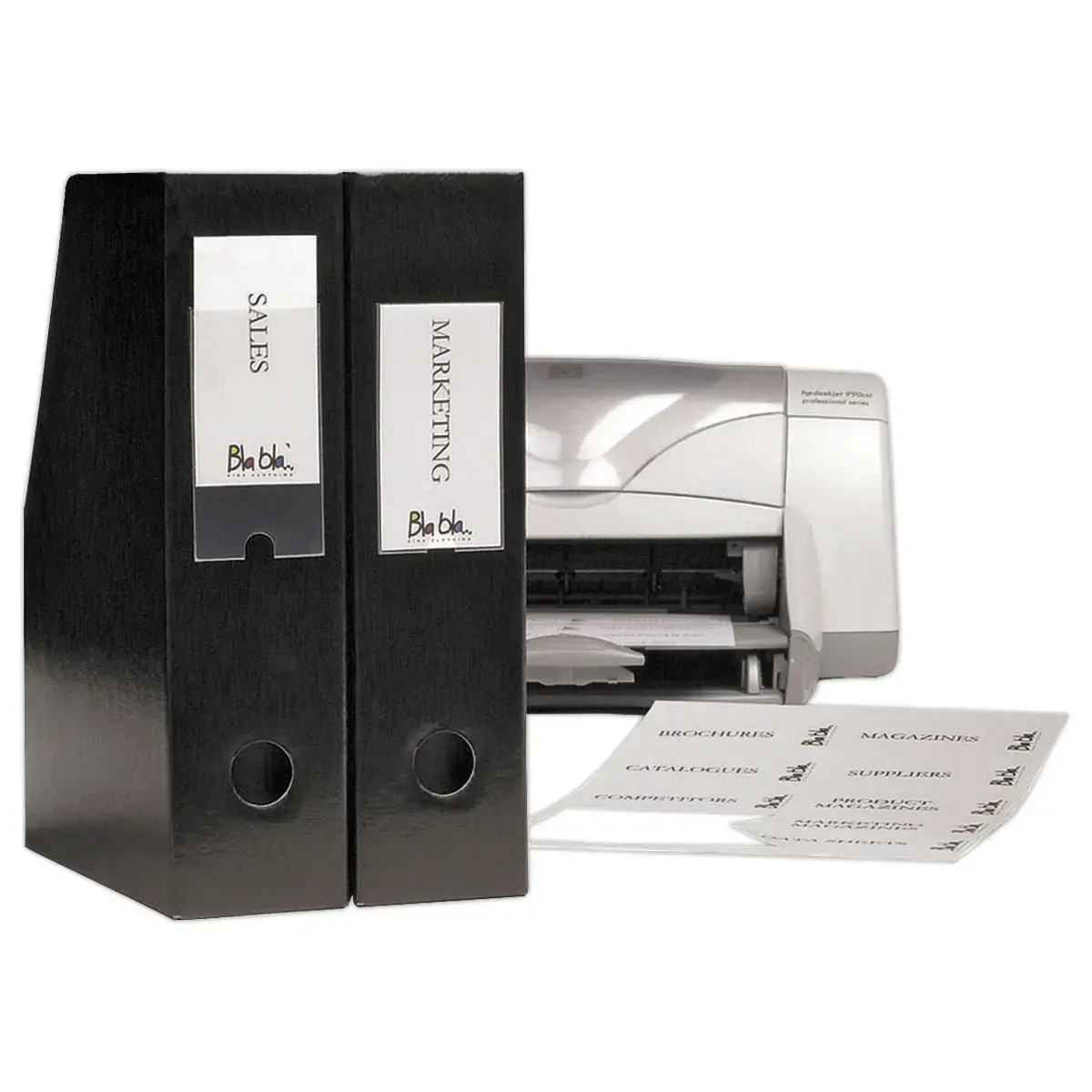 12 Porte-&eacute;tiquettes et &eacute;tiquettes en planche - 7,5 x 15 cm - 3L Office photo du produit