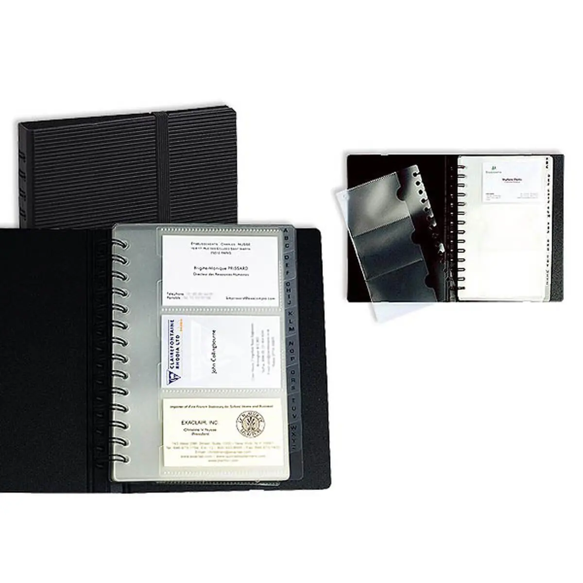 Porte-cartes de visite Exacard - Capacité 120 cartes - Noir - EXACOMPTA photo du produit