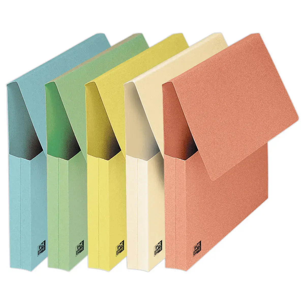 10 Chemises pochettes color&eacute;es &eacute;paisses Fast - Couleurs pastel photo du produit