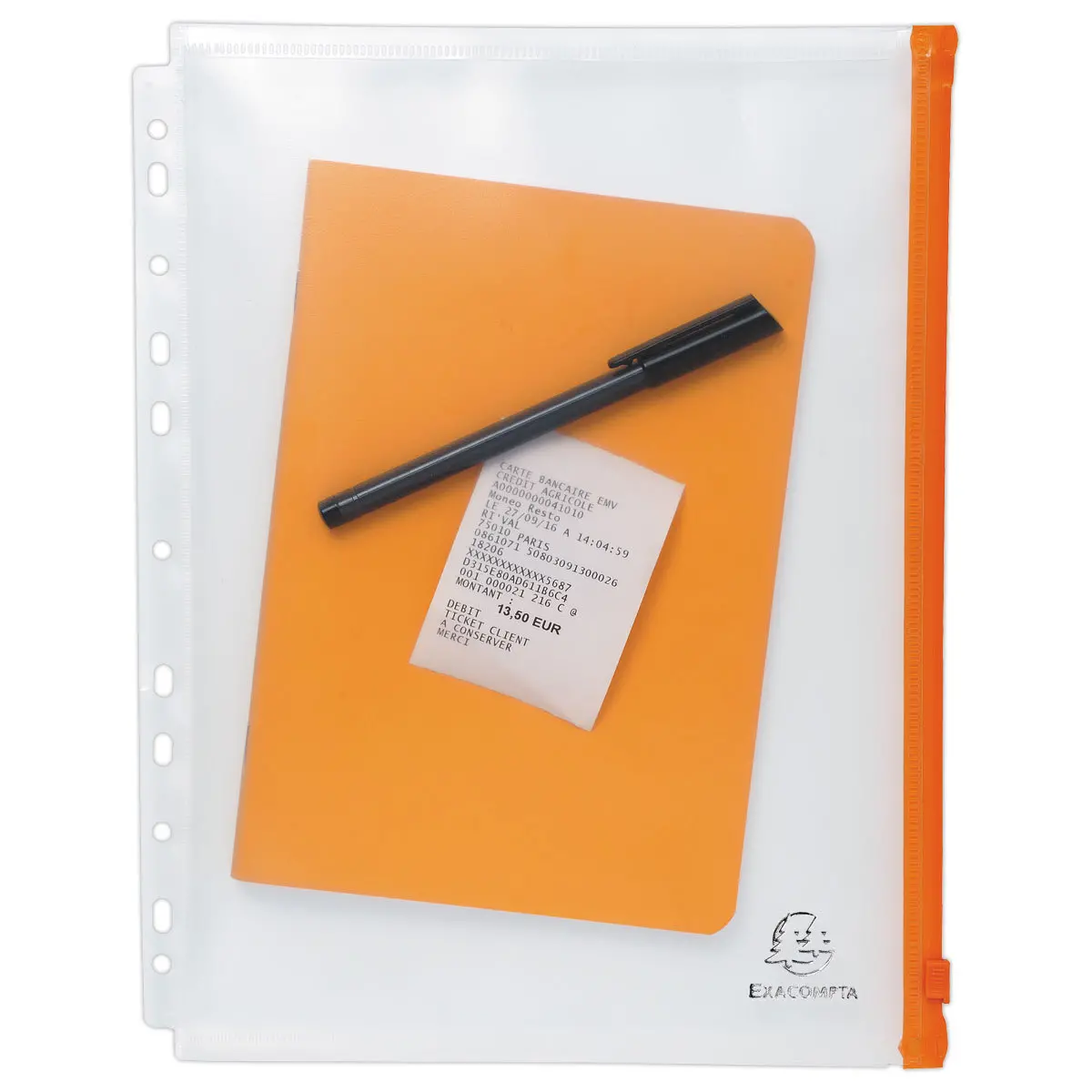 5 Pochettes perforées à glissière  - A4 - 20/100ème - EXACOMPTA photo du produit