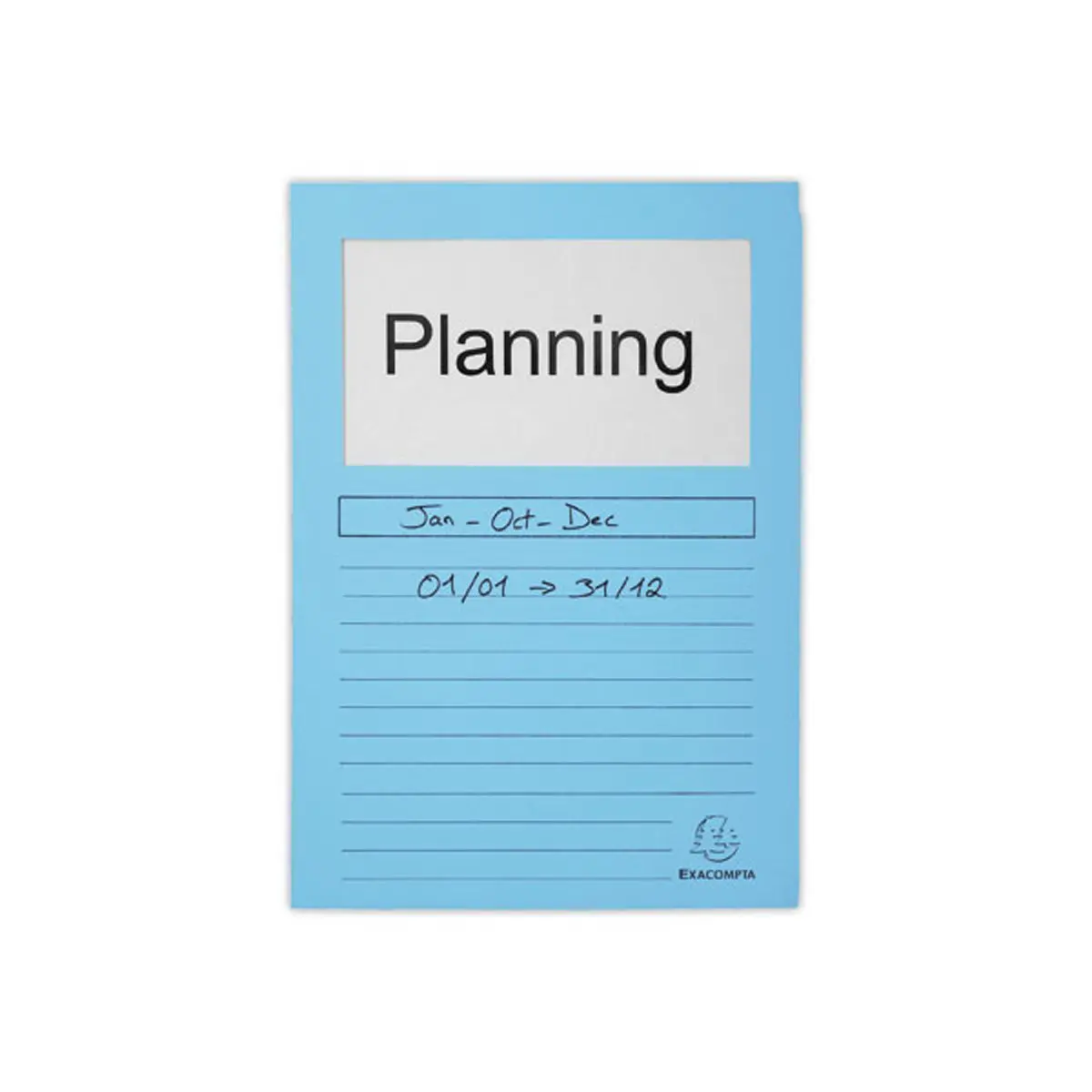 100 Pochettes de pr&eacute;sentation papier A4 - Fen&ecirc;tre cristal - Bleu pastel - Exacompta photo du produit