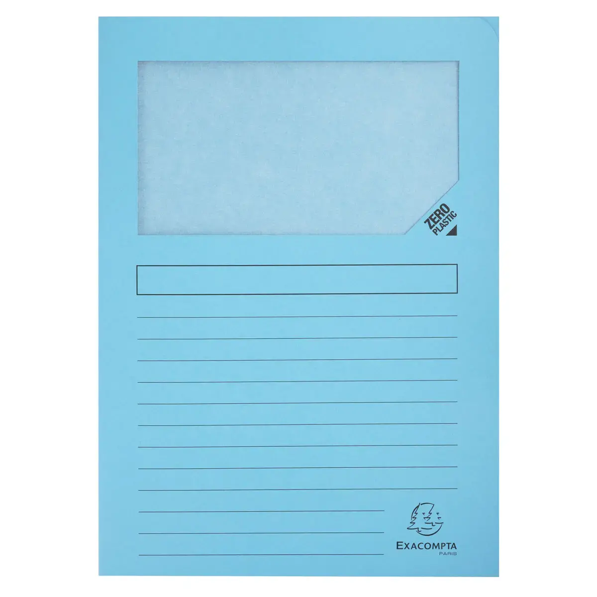 100 Pochettes de présentation papier A4 - Fenêtre cristal - Bleu pastel - Exacompta photo du produit