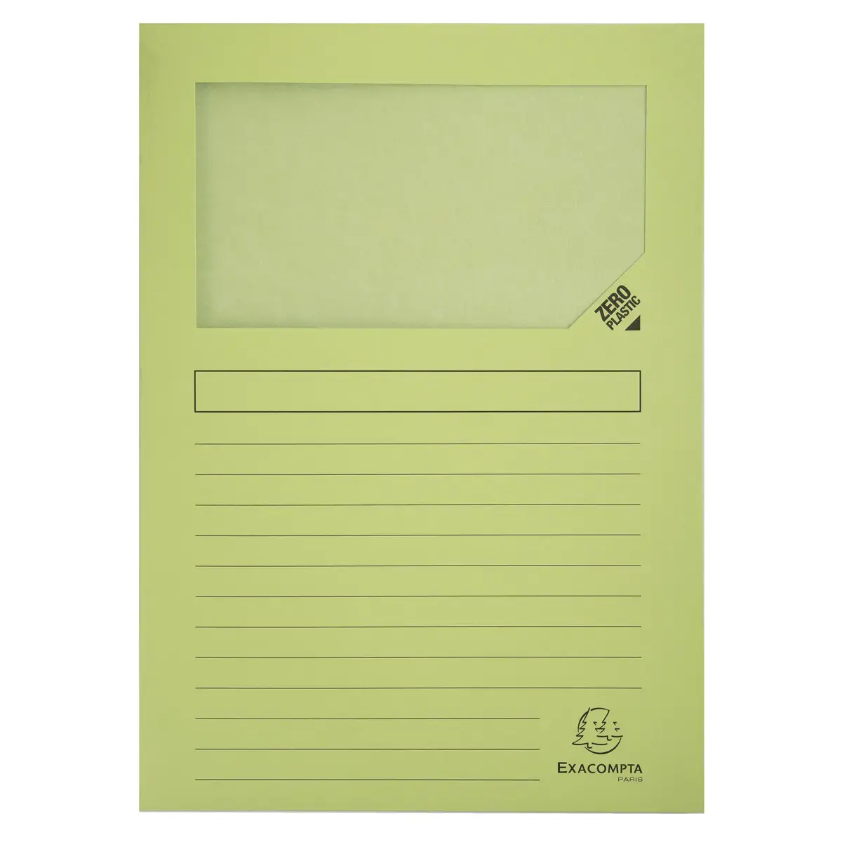 100 Pochettes de présentation papier - Fenêtre cristal - Vert pastel - Exacompta photo du produit