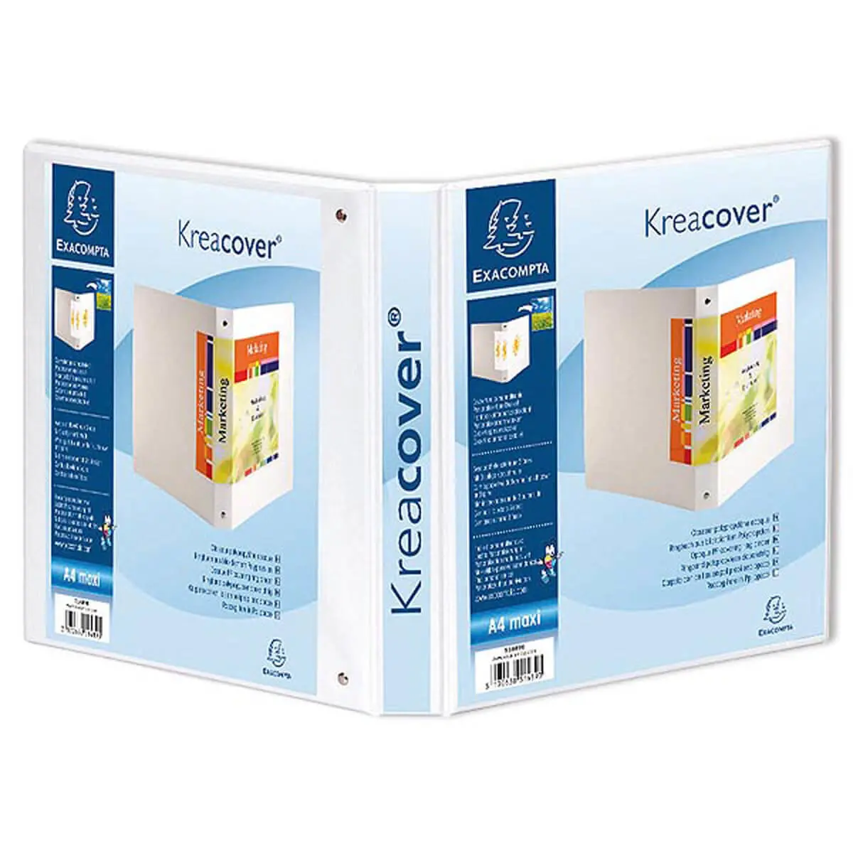 Classeur personnalisable - Blanc - Dos 4,4 cm - EXACOMPTA photo du produit