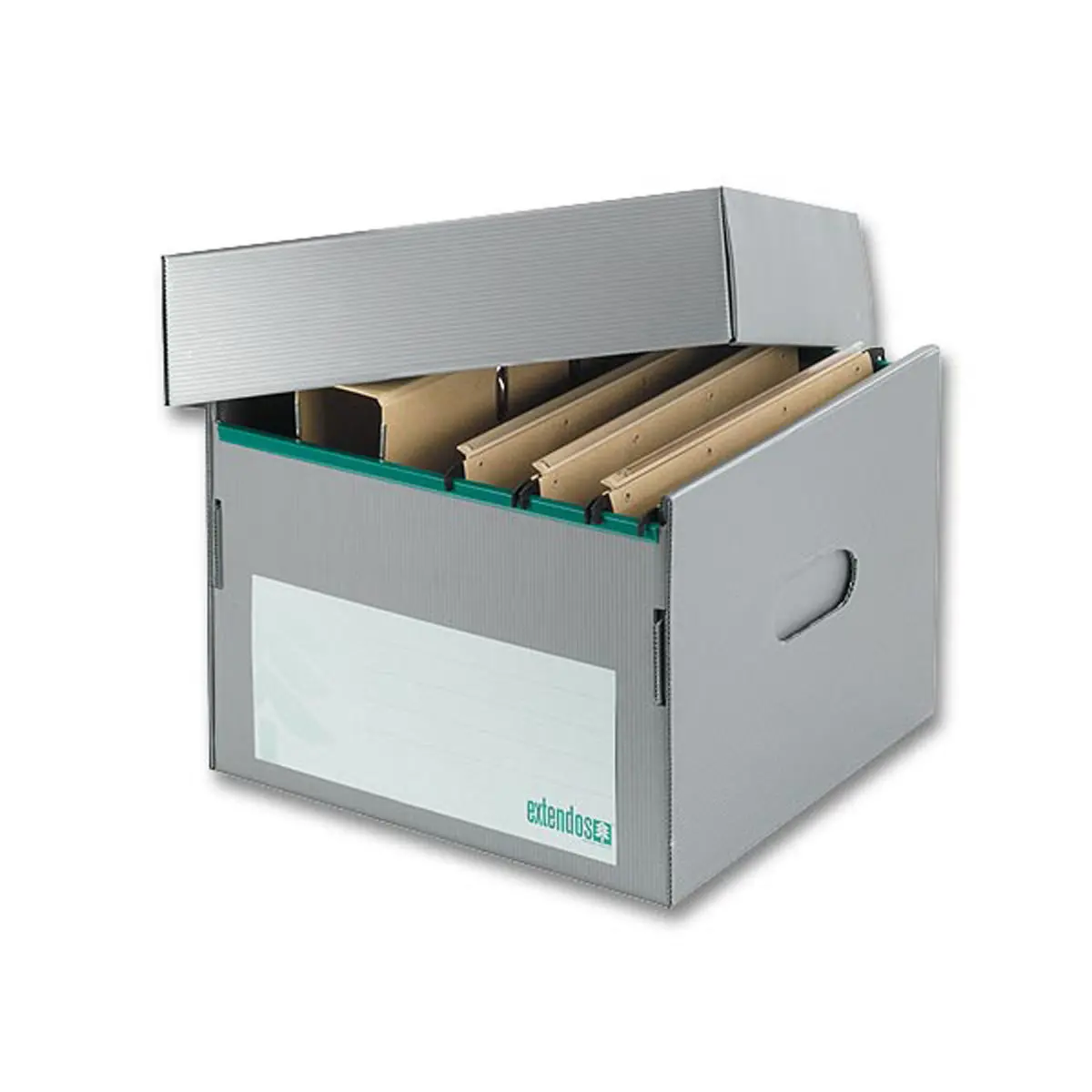 5 Mini-containers &agrave; archives plastique  - Gris - Extendos photo du produit