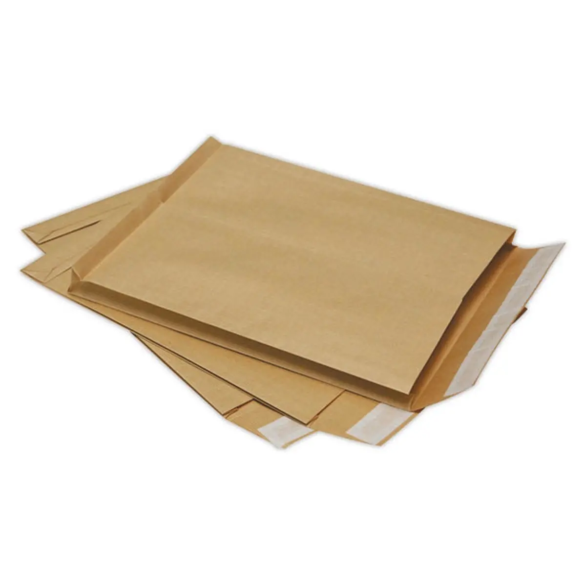 100 Pochettes kraft arm&eacute; &agrave; soufflets 26x33 cm photo du produit
