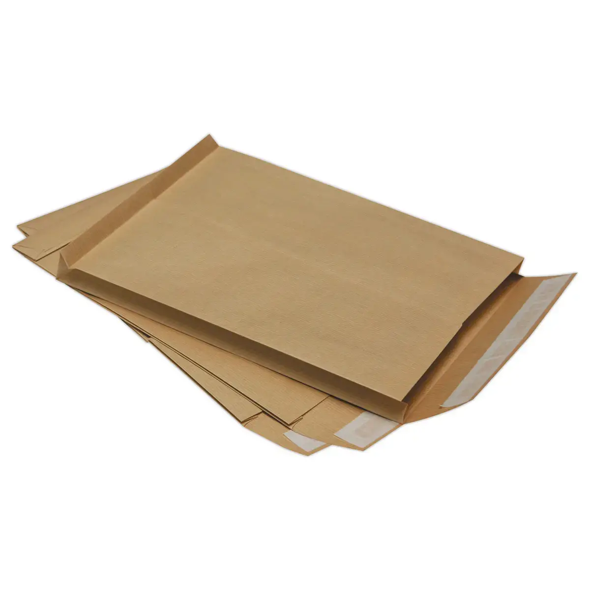 50 Pochettes à soufflet en kraft armé brun 120g - 229x324mm photo du produit