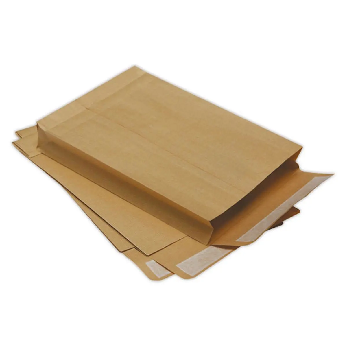 50 Pochettes à soufflet en kraft armé brun 120g - 229x324mm photo du produit
