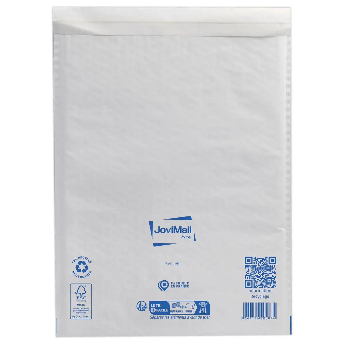 10 Pochettes matelass&eacute;es blanches &agrave; bulles d'air - 300 x 440 mm - Jovimail photo du produit