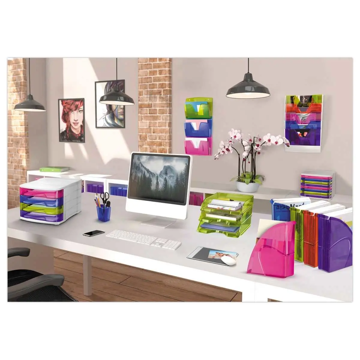 Corbeille à courrier - bleu clair - Happy by CEP photo du produit