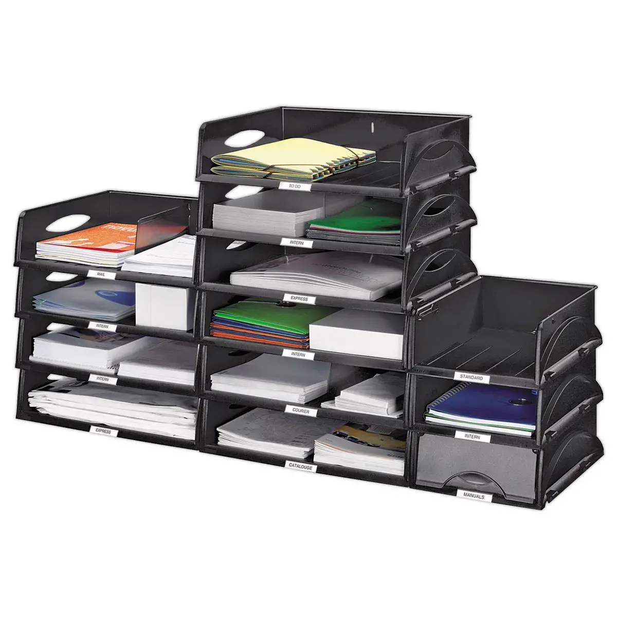 Corbeille à courrier modulable sorty - A4 - Noir - LEITZ photo du produit