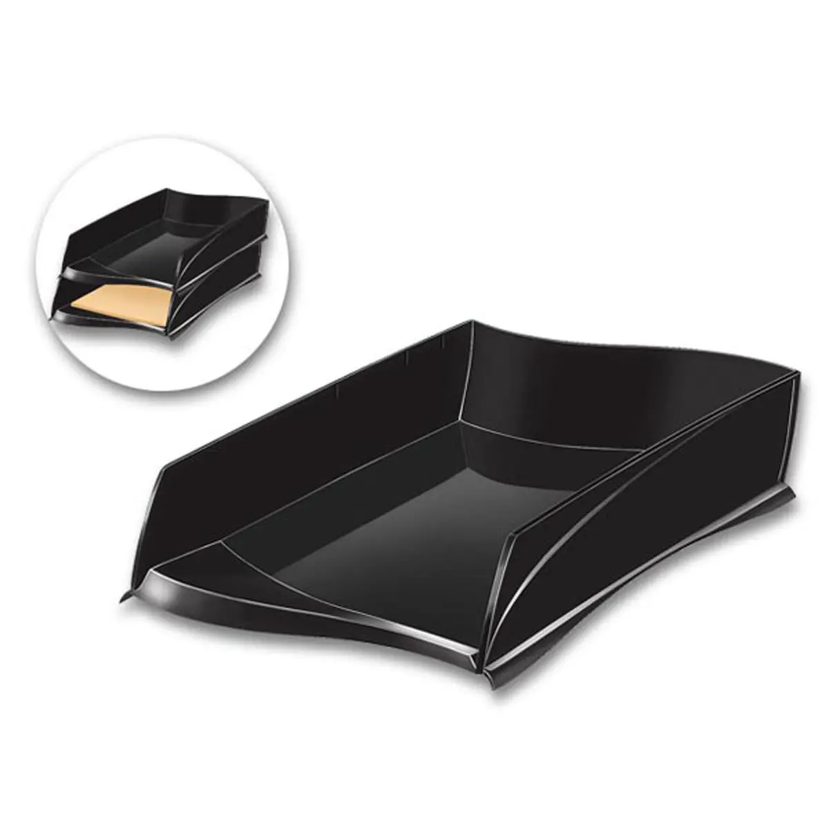 Corbeille à courrier - Isis - Noir recyclé - CEP photo du produit