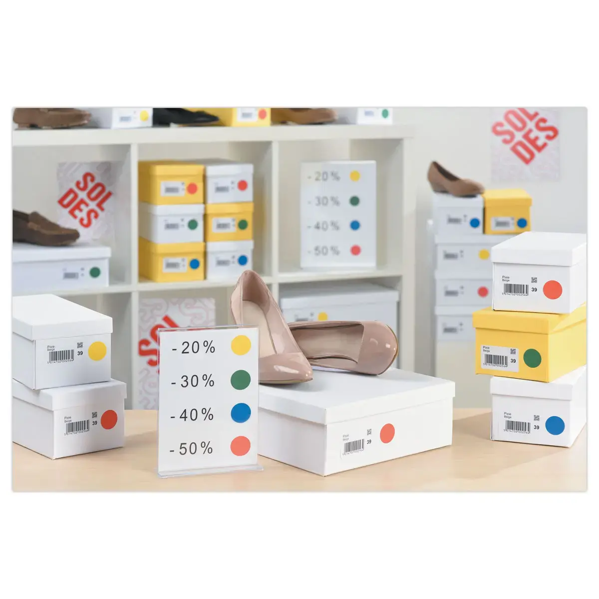 Etiquettes blanches multi-usages - Ø 15mm - Avery photo du produit