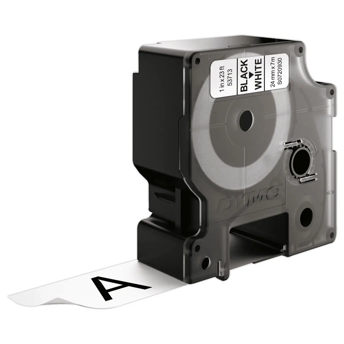 Ruban pour titreuse D1 - 7 m x 24 mm - Texte noir sur fond blanc - DYMO photo du produit