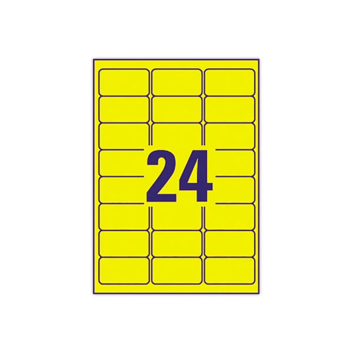 20 Planches de 24 étiquettes jaunes - 63,5x33,9mm - Avery photo du produit