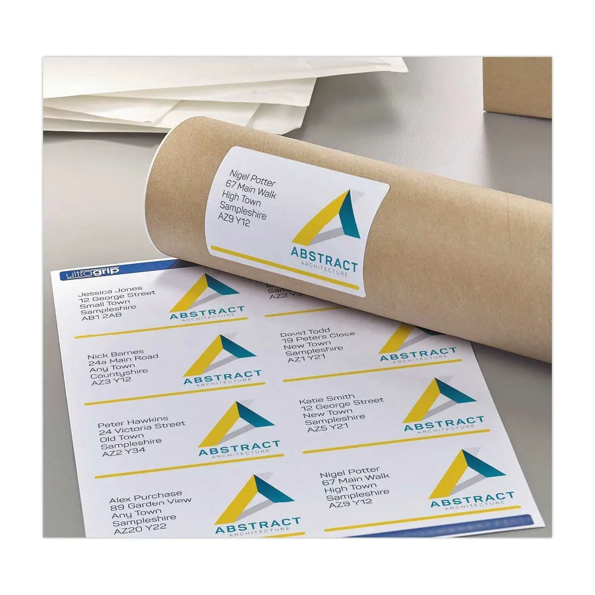 100 Planches de 6 &eacute;tiquettes adresses opaques pour imprimantes laser Avery 99,1x93,1mm photo du produit