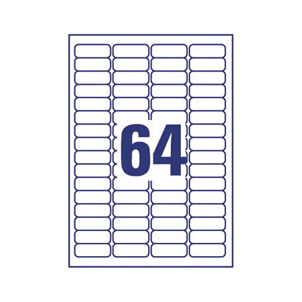 100 Planches de 64 mini-&eacute;tiquettes blanches - 45.7 x 16.9 mm - Avery photo du produit