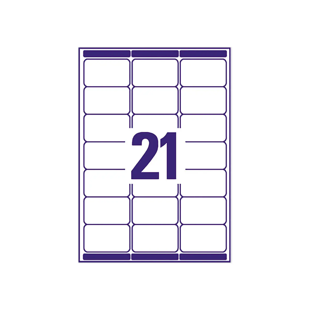 100 Planches de 21 étiquettes adresses blanches pour imprimantes laser - 63,5 x 38,1 mm - AVERY photo du produit