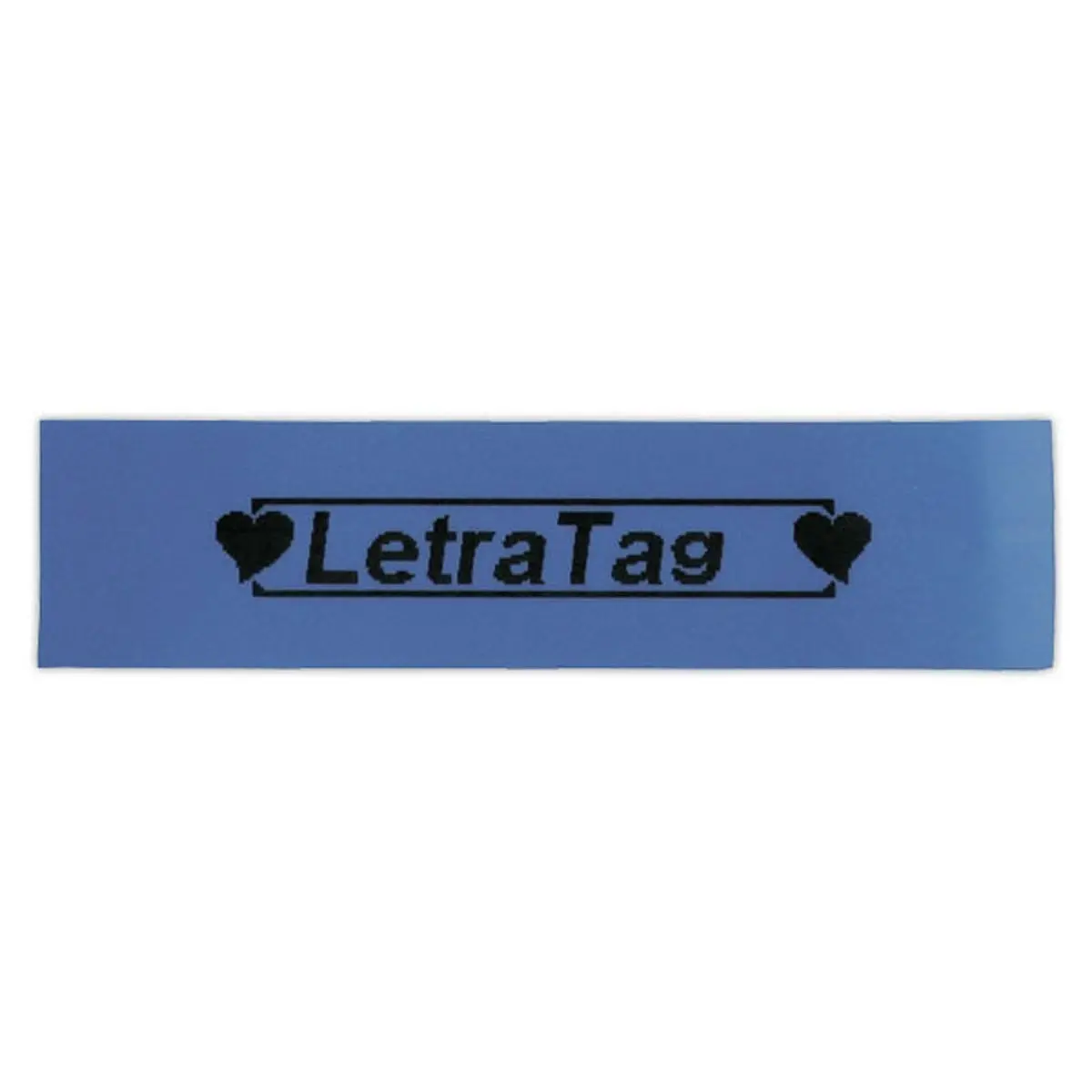 Ruban plastique Letratag - 12 mm - texte noir sur fond bleu photo du produit