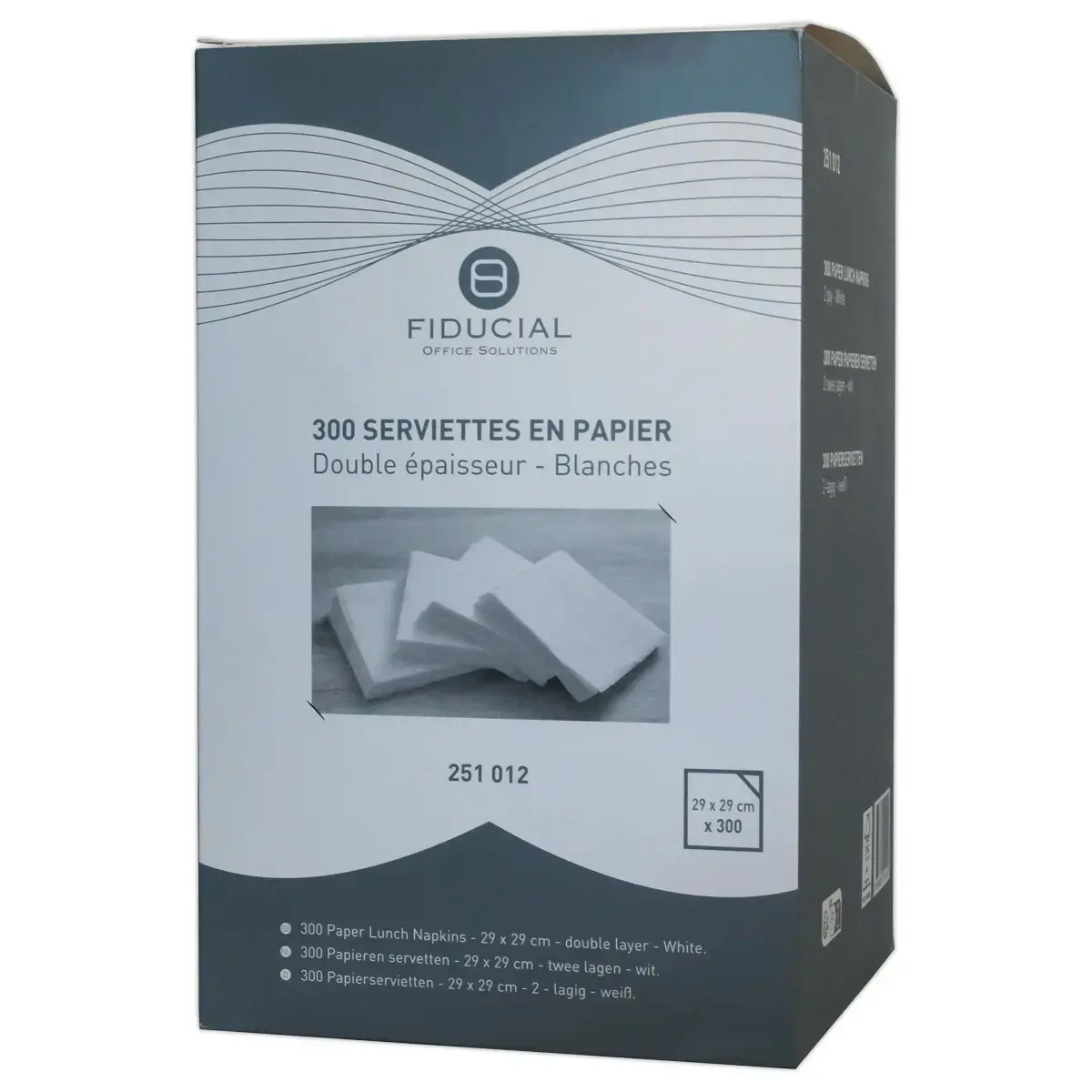 300 Serviettes de table blanches papier 2 plis - Fiducial photo du produit