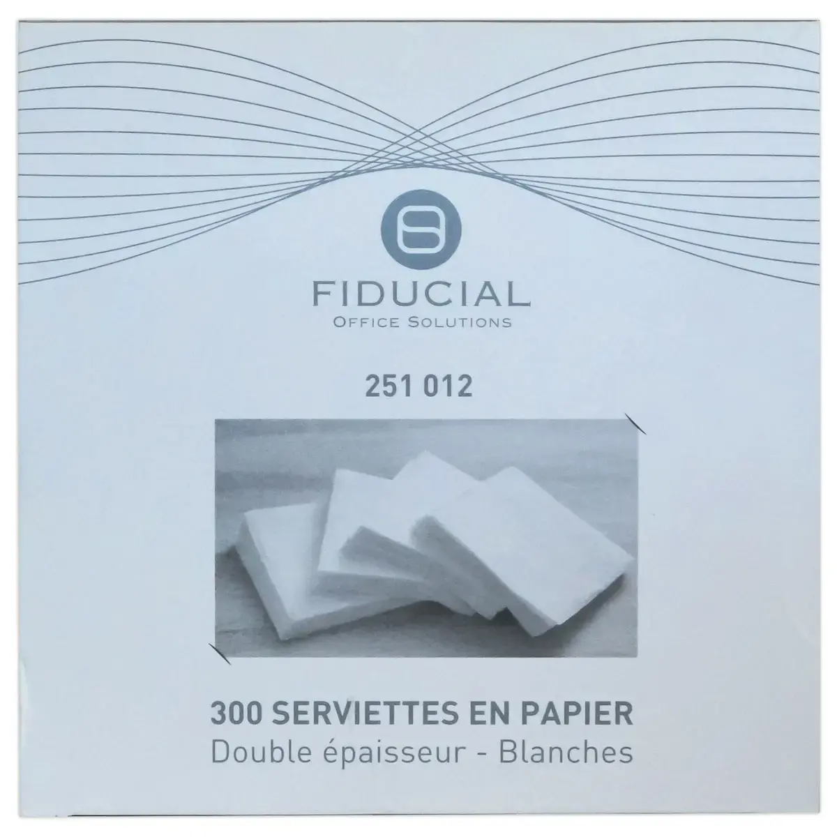 300 Serviettes de table blanches papier 2 plis - Fiducial photo du produit