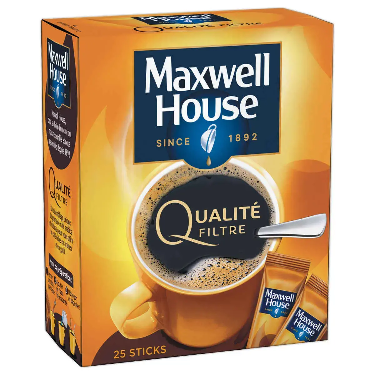 25 Sticks de caf&eacute; soluble - Maxwell HOUSE photo du produit