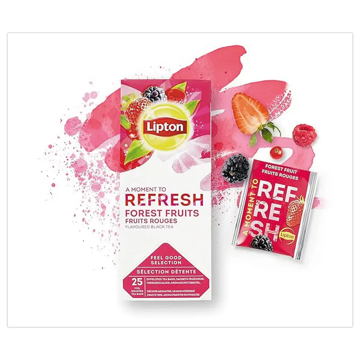 25 Sachets de th&eacute; noir - Fruits rouges - Lipton photo du produit