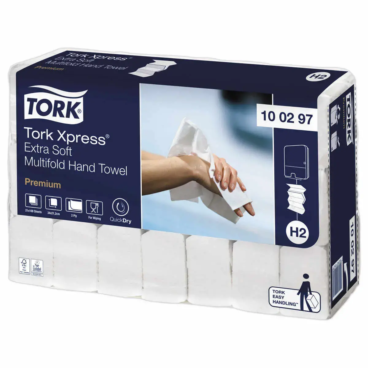 21 Paquets d'essuie-mains extra-doux H2 Tork Xpress - TORK photo du produit