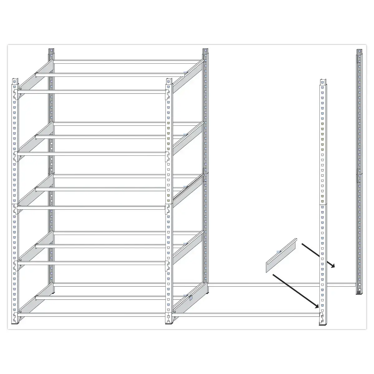 Elément de départ Rangeco - 7 étagères - 100 x 35 x 200 cm photo du produit