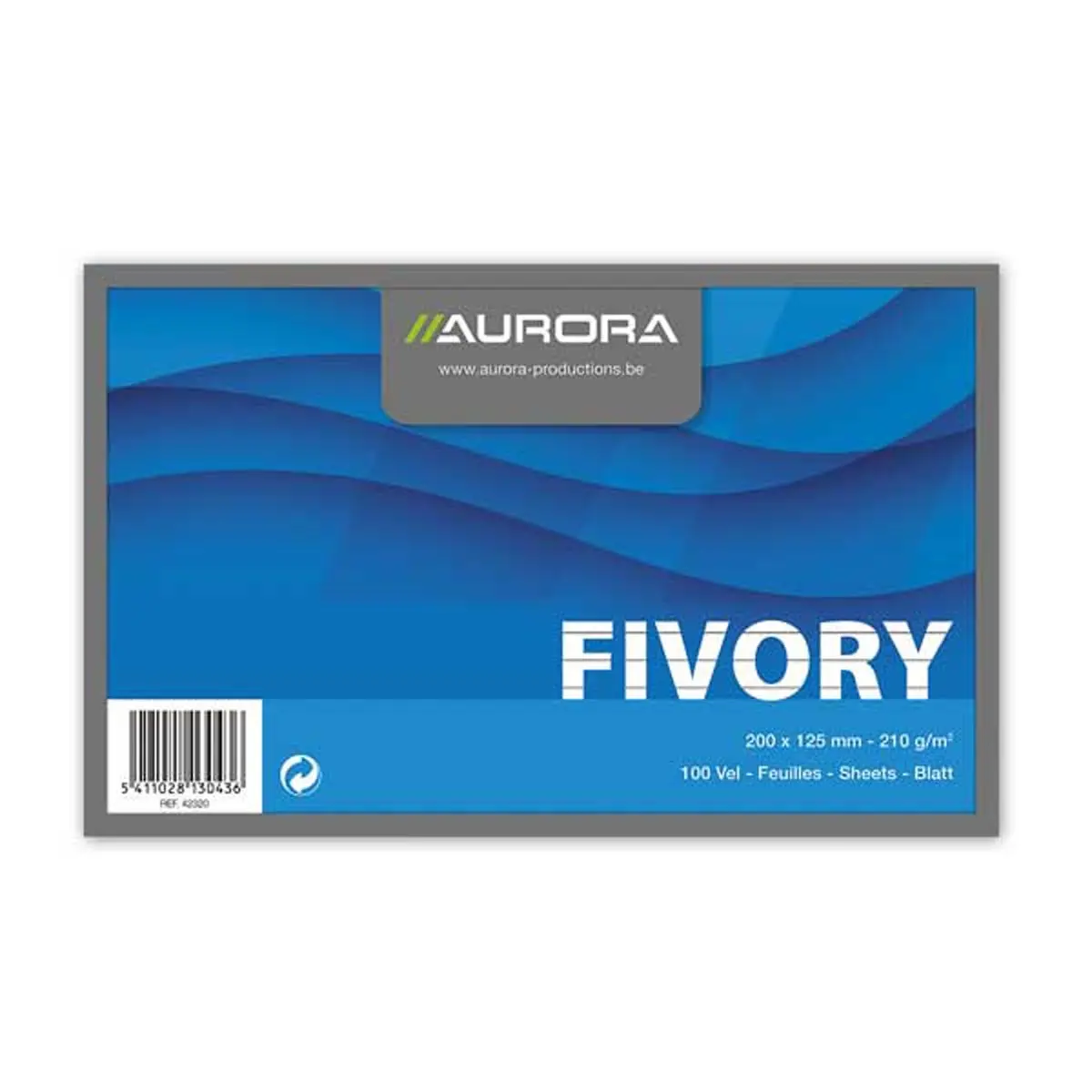 100 Fiches Fivory blanches 12,5x20 cm, ligné photo du produit