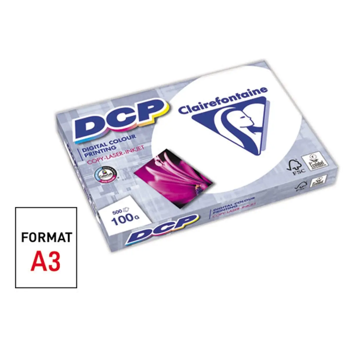 Ramette de 500 feuilles papier ultra-blanc A3 100g - DCP - Clairefontaine photo du produit